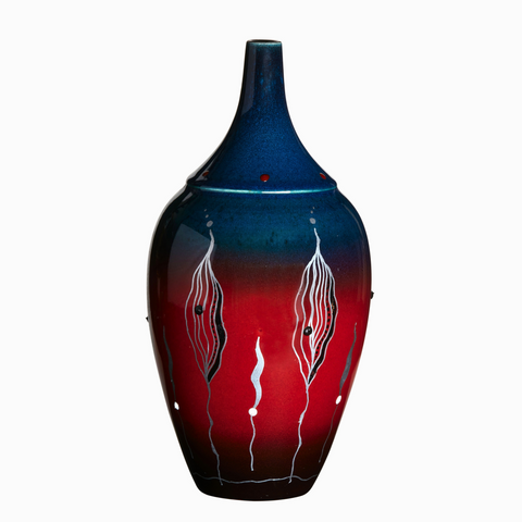 Special Edition Red/Blue/Metallic Vase 27cm, 1/1